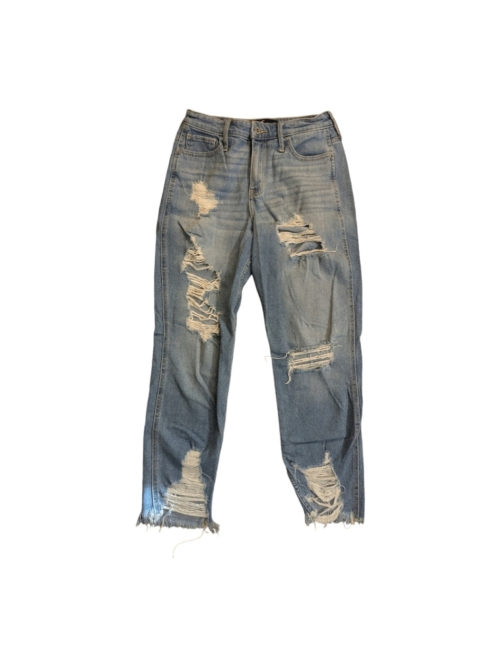 Hollister High Rise Slim Straight Jeans size 5R 27 distressed